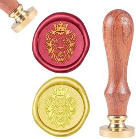img 4 attached to CRASPIRE Wax Seal Stamp The Lion King Animal Vintage Wax Sealing Stamps Retro 25Mm Removable Brass Head Wooden Handle For Envelopes Invitations Wine Packages Greeting Cards Weeding