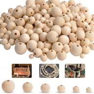 500pcs natural wood beads, unfinished craft beads for home decor, diy jewelry making in 6 sizes (150 x 8mm, 100 x 10mm, 100 x 12mm, 50 x 14mm, 50 x 16mm, 50 x 20mm) logo