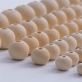 img 2 attached to 500pcs Natural Wood Beads, Unfinished Craft Beads for Home Decor, DIY Jewelry Making in 6 Sizes (150 x 8mm, 100 x 10mm, 100 x 12mm, 50 x 14mm, 50 x 16mm, 50 x 20mm)