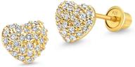 💎 sterling zirconia screwback earrings for girls - plated jewelry logo