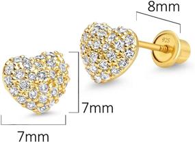img 3 attached to 💎 Sterling Zirconia Screwback Earrings for Girls - Plated Jewelry