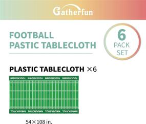 img 2 attached to 🏈 Gatherfun Футбольное вечеринка Tablecloth: Пластиковый стол прикосновений Table Cover для игр и украшения на День рождения - 6 штук, 54 x 108 дюймов