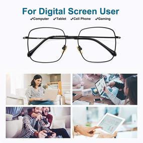 img 2 attached to 👓 Cyxus Blue Light Blocking Glasses: Sleek Square Metal Frame for Enhanced Eye Protection in Men and Women