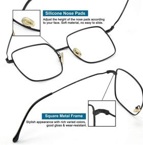 img 1 attached to 👓 Cyxus Blue Light Blocking Glasses: Sleek Square Metal Frame for Enhanced Eye Protection in Men and Women