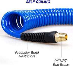 img 3 attached to 🌀 FYPower 1/4 inch x 25 ft Recoil Poly Air Hose Kit: 20 Piece Compressor Accessories Set