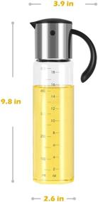 img 3 attached to 🍾 Vucchini Extra Large Olive Oil Dispenser Bottle - Auto Flip Condiment Container with Automatic Cap and Stopper - Leakproof Vinegar Glass Cruet – Stainless Steel Non-Drip Spout & Non-Slip Handle