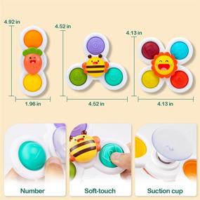 img 2 attached to 🔴 UNIH Spinning Top Sensory Toys for Toddlers Age 1-3: Suction Cup Spinner Toy for Learning and Development, Ideal Baby Toys 12-18 Months, Perfect Gifts for 1-2 Year Old Boys and Girls - Christmas Birthday Gifts Included