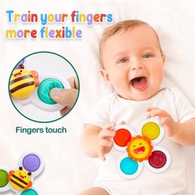 img 1 attached to 🔴 UNIH Spinning Top Sensory Toys for Toddlers Age 1-3: Suction Cup Spinner Toy for Learning and Development, Ideal Baby Toys 12-18 Months, Perfect Gifts for 1-2 Year Old Boys and Girls - Christmas Birthday Gifts Included