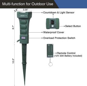 img 2 attached to 🕰️ Dewenwils Waterproof Outdoor Power Stake Timer with Remote, 6 Grounded Outlets - Perfect for Christmas Decorations, Lights, Ponds - UL Listed