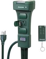 🕰️ dewenwils waterproof outdoor power stake timer with remote, 6 grounded outlets - perfect for christmas decorations, lights, ponds - ul listed логотип