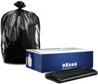 🗑️ plasticplace 56 gallon trash bags: heavy duty liners for glutton garbage can, 2.5 mil black, 43”x 46” (50 count) logo