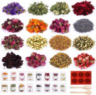 🌸 motarto 16 pack natural dried flower and herbs kit - ideal for soap, candle making & diy art projects - 10 grams per bag logo
