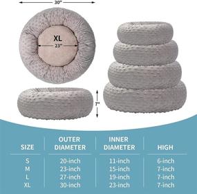 img 2 attached to 🐶 JATEN 30-Inch Dark Grey Donut Calming Dog Bed for Medium and Large Dogs - Anti-Anxiety, Washable, Plush Personalized Pet Bed with Dot Design