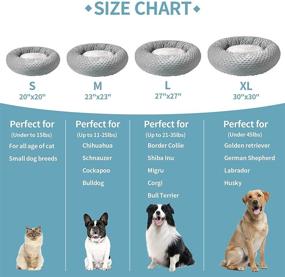 img 1 attached to 🐶 JATEN 30-Inch Dark Grey Donut Calming Dog Bed for Medium and Large Dogs - Anti-Anxiety, Washable, Plush Personalized Pet Bed with Dot Design