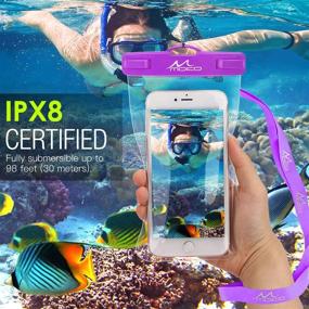 img 3 attached to 📱 MoKo Waterproof Phone Pouch [2 Pack], Underwater Phone Case Dry Bag with Lanyard for iPhone 13/13 Pro Max/iPhone 12/12 Pro Max/11 Pro Max, X/Xr/Xs Max, 8/7, Samsung S21/S10/S9, Note 10/9/8