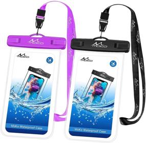 img 4 attached to 📱 MoKo Waterproof Phone Pouch [2 Pack], Underwater Phone Case Dry Bag with Lanyard for iPhone 13/13 Pro Max/iPhone 12/12 Pro Max/11 Pro Max, X/Xr/Xs Max, 8/7, Samsung S21/S10/S9, Note 10/9/8