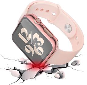 img 2 attached to 🌹 Misxi 2 Пакет жесткого пластикового чехла + защитное стекло для часов Apple Watch Series 6 SE 5 4 40 мм: розовый + прозрачный