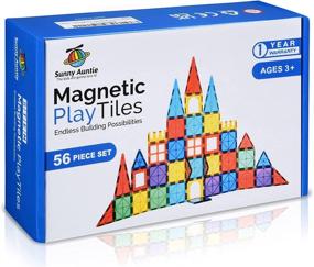 img 4 attached to Magnetic Tiles 56Pcs Ultimate Educational