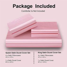 img 2 attached to 💎 Luxurious Satin Duvet Cover Set – Pothuiny 5-Piece Full/Queen Size Bedding with Silk-Like Feel, Elegant Blush Pink Design, Zipper Closure, Includes 1 Duvet Cover + 4 Pillow Cases