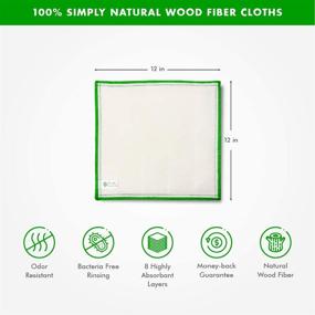 img 3 attached to 🧺 Premium Reusable Cleaning Cloths - 6 Pack Dish Cloths, Simply Natural Wood Fiber, Odor Free Dish Washing Towels (12"x12")