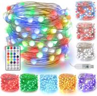 🎄 brizlabs color changing christmas fairy lights: 33ft 100 led usb string lights with remote, multicolor rgb xmas twinkle lights with timer – perfect indoor bedroom christmas tree decor! logo