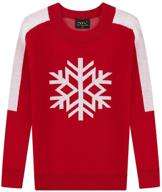 👧 hin love jas children's 100% cotton snowflake pullover christmas sweater - lovely, comfortable, and warm for girls and boys logo