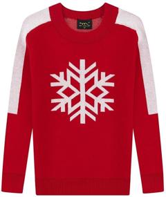 img 4 attached to 👧 Hin Love Jas Children's 100% Cotton Snowflake Pullover Christmas Sweater - Lovely, Comfortable, and Warm for Girls and Boys