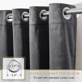 img 1 attached to 🌙 StangH Grey Velvet Curtains - 96 Inch Long Light Blocking Panels for Living Room, Bedroom, Sliding Glass Door - Privacy Grommet Window Drapes - W52 x L96 Inches, Set of 2 Panels