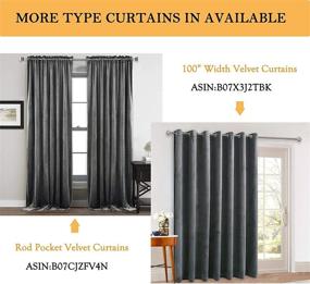 img 2 attached to 🌙 StangH Grey Velvet Curtains - 96 Inch Long Light Blocking Panels for Living Room, Bedroom, Sliding Glass Door - Privacy Grommet Window Drapes - W52 x L96 Inches, Set of 2 Panels