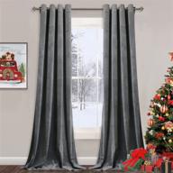 🌙 stangh grey velvet curtains - 96 inch long light blocking panels for living room, bedroom, sliding glass door - privacy grommet window drapes - w52 x l96 inches, set of 2 panels logo