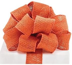 img 2 attached to 🧡 Stylish Burton & Burton Burnt Orange Burlap Ribbon - 10 Yards