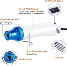 img 1 attached to 🔥 Genround 300W Mini Heat Gun for Epoxy Resin - 20 Pc Bubble Removing Tool for Epoxy Glitter Tumblers, Acrylic Art, and Shrink Tube. Perfect Hot Air Gun for Epoxy Projects.