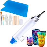 🔥 genround 300w mini heat gun for epoxy resin - 20 pc bubble removing tool for epoxy glitter tumblers, acrylic art, and shrink tube. perfect hot air gun for epoxy projects. logo