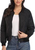 🧥 stylish women's quilted jacket: long sleeve zip-up raglan bomber with pockets - andy & natalie logo