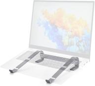 kissarex desk aluminum laptop stand: 📚 height riser ventilated silver notebook ergonomic macbook holder logo