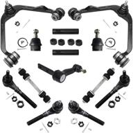 detroit axle - 13pc set: 4wd front upper control arms + lower ball joints + tie rods + sway bars kit replacement for ford f-150 expedition lincoln navigator logo