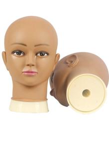 img 2 attached to Kalyx Bald Mannequin Head in Brown: Perfect for 🧑 Wig Making, Styling & Sewing Practice with Convenient Clamp Stand