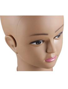 img 1 attached to Kalyx Bald Mannequin Head in Brown: Perfect for 🧑 Wig Making, Styling & Sewing Practice with Convenient Clamp Stand