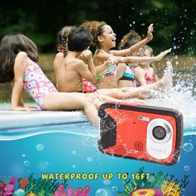 img 3 attached to 📷 Red HD 1080P Waterproof Digital Camera: Capture Underwater Adventures with Rechargeable Battery