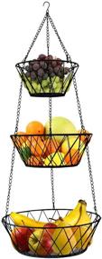 img 4 attached to 🍎 Durable 3 Tier Hanging Black Fruit Basket for Your Heavy Duty Kitchen Needs