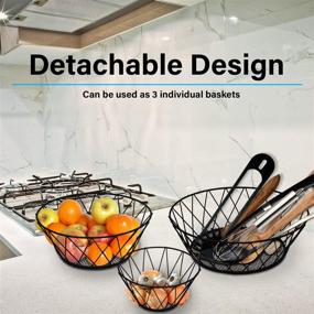 img 1 attached to 🍎 Durable 3 Tier Hanging Black Fruit Basket for Your Heavy Duty Kitchen Needs