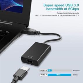 img 2 attached to 💻 Адаптер USB 3.0 к HDMI - Конвертер аудио и видео высокой четкости | Совместим с Windows XP 7/8/8.1/10 | Поддержка нескольких мониторов для ПК, ноутбука, проектора и ЖК-телевизора.