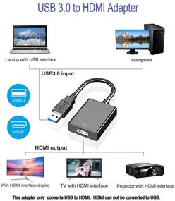 img 1 attached to 💻 Адаптер USB 3.0 к HDMI - Конвертер аудио и видео высокой четкости | Совместим с Windows XP 7/8/8.1/10 | Поддержка нескольких мониторов для ПК, ноутбука, проектора и ЖК-телевизора.