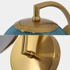 img 3 attached to 🔵 Stylish Mid Century Modern Wall Sconce: Glass Shade G9 Brass Finish for Contemporary Home Decor. Blue Wall Light