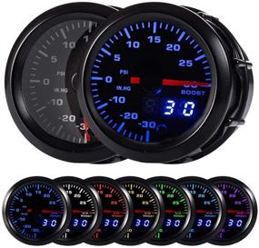 img 4 attached to 🚀 HOTSYSTEM 7 Color Turbo Boost/Vacuum Gauge Kit | High-precision Pointer & LED Digital Readouts | 2-1/16" 52mm Black Dial | Ideal for Car Truck Performance Monitoring