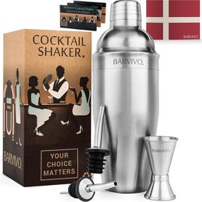 img 4 attached to 🍸 BARVIVO Professional Cocktail Shaker Set: Premium Stainless Steel 24oz Martini Mixer with Double Jigger & 2 Liquor Pourers – Ideal for Mixing Margarita, Manhattan & Other Great Drinks at Home