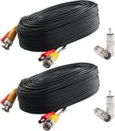🎥 2-pack 30ft pre-made bnc video power cable - all-in-one surveillance camera wire with four connectors for cctv dvr system logo