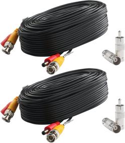 img 4 attached to 🎥 2-Pack 30ft Pre-Made BNC Video Power Cable - All-in-One Surveillance Camera Wire with Four Connectors for CCTV DVR System
