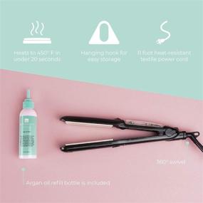 img 1 attached to 💇 Professional Vapor Hair Straightener Flat Iron with Ceramic & Argan Infusion - Dual Voltage Straightening Irons with Argan Refill Bundle
