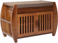 versatile bamboo shoe rack and storage bench with hidden compartment for entryway, hallway, or living room logo